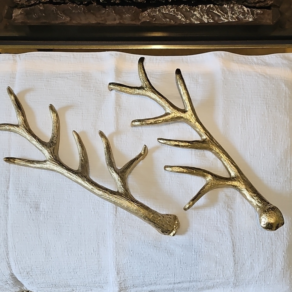 Gold Metal Antlers Set (2)